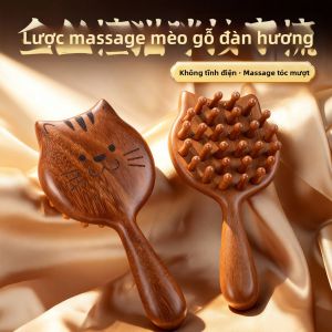 Máy Massage Đầu Đa Năng Dành Cho Tóc Uốn lược Gỗ 28 Răng