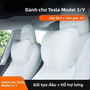 Tesla Model 3 Y Gối Kê Cổ Tựa Đầu Ô Tô Có Hỗ Trợ Thắt Lưng Chất Liệu Tổng Hợp Lông Nhung Cao Cấp Hỗ Trợ Lưng Phụ Kiện Ô Tô