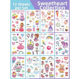 DISCO BEAR | Cartoon Glitter Tattoo Stickers Water-Resistant Nail Stickers
