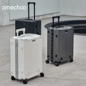 Omechoo Aluminum Alloy Frame Luggage Box with Front Deep Warehouse Multi-Function Password Boarding Large Capacity Travel Suitcase