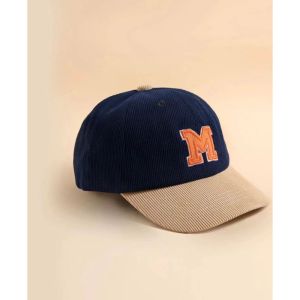 CAE - Topi Bisbol Anak 3-10 Tahun Laki Perempuan Huruf Inisial M Corduroy Baseball Hat Import