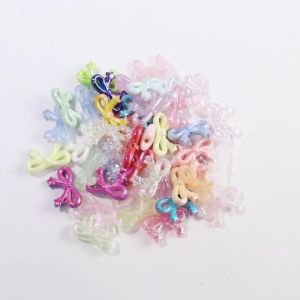 10 Chiếc 19.5x33.5mm Acrylic Nơ Hạt Nhiều Màu Ngôi Sao Nơ Miếng Đệm Hạt Cho DIY Trang Sức Làm Bông Tai Móc Khóa Phụ Kiện