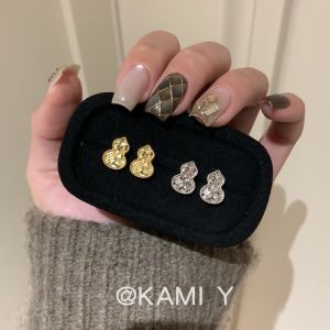 925 Sterling Silver Ice Gourd Earrings Womens Simple Fashion Commuting Versatile Ear Jewelry Elegant Minimalist Design