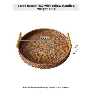 Handmade Rattan Aesthetic Delicacies Snack Plate