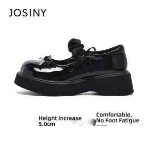 Josiny | Thick-soled Mary Jane Shoes with Pearls Female Height Increasing