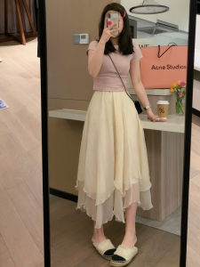 Váy Chữ a Xếp Ly Cạp Chun Dài Vừa Phải Cho Nữ Mùa Thu 2025 Váy Dài Đến Giữa Bắp Chân Phong Cách Mới Cho Phụ Nữ Nhỏ Nhắn