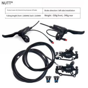 RACEWORK | NUTT 2 Piston E-Bike Disc Brake Set Power Off Bicycle Hydraulic Disc Brake For E-Bike Scooter Mtb Folding Bike