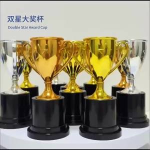 2Pcs Mini Plastic Trophy Small Award Trophies Set for Children Talent Show Competition Rewards