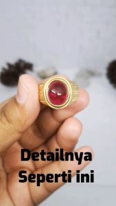 [Bayar di Tempat] Cincin Pria Batu Ruby Siam Bangkok Ring Titanium Anti Karat