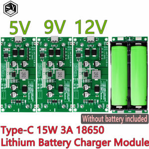 1~2PCS Type-C 15W 3A 18650 Lithium Battery Charger Module DC-DC Step Up Booster Fast Charge UPS Power Supply/Converter 5V 9V 12V