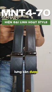 Thắt lưng dây nịt tự động MNT4-70 da Nappa bền bỉ khóa hợp kim đen kèm hộp đựng bảo hành 03 năm Anh Tho Leather