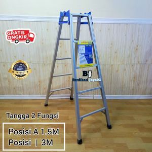 Tangga Lipat 1.5 Meter Alumunium Kuat Kokoh Multifungsi
