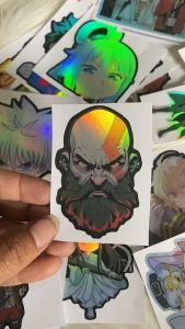 Stiker Hologram God of War untuk Case HP & Laptop Ukuran 7 cm