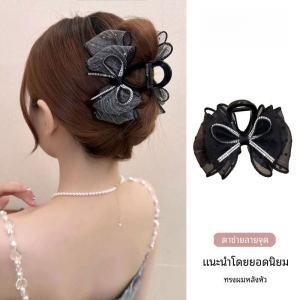 กิ๊บติดผมโบว์ผีเสื้อสุดหรูหรา 2025 กิ๊บติดผมทรงฟองตาข่ายลายจุด กิ๊บติดผมแบบเรียบง่าย สไตล์เกาหลี ใหม่ล่าสุด 2024 ฤดูใบไม้ผลิและฤดูร้อน