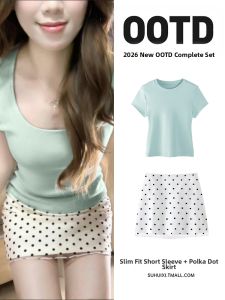 SUHUIQIAN | Dotted A-line Skirt Dress