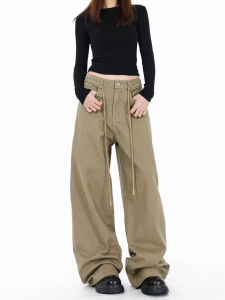 กางเกงทำงานชายหลวมๆ ทรงตรงปักลายสไตล์อเมริกัน กางเกงขายาวทรงหลวมๆ สไตล์ย้อนยุคสตรีทสำหรับผู้ชายและผู้หญิง กางเกงขายาวลำลอง Tagkita