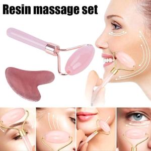 Double-headed Resin Roller Massager Face Body Gua Sha Face Care Beauty Health Massage Tool Roller Not Jade Stone Facial Massager
