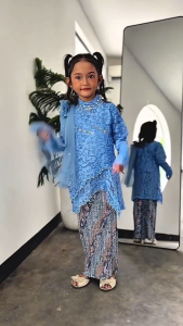 Setelan Anak Kebaya Selena Brukat 2025 Dengan Selendang Unik Cocok Untuk Wisuda Anak