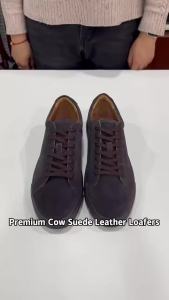 Men Coffee Suede Loafers Skateboarding Pure Outdoor Durable Leather Casual Walking Style Shoes