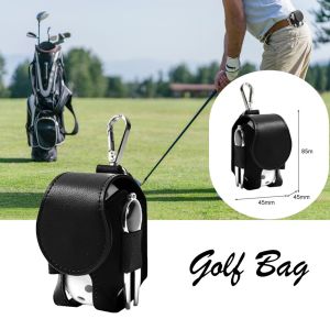 Chất liệu da PU Dụng cụ giữ bóng golf Túi xách tay Thắt lưng Golf Bóng túi lưu trữ với khóa kim loại phổ phụ kiện thể thao