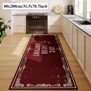 VIKAMA Live Laugh Lobotomy Runner Rug Hài Hước Đen Tối Gothic Chống Trơn Trượt Nhà Bếp Sàn Cho Bồn Rửa Giặt Đồ Lối Vào Trang Trí Nhà Polyester