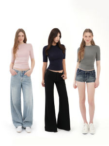 Basics Three-color Small Round Collar Regular Fit Short Sleeve T-shirt