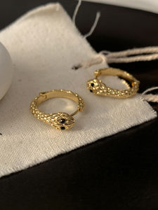 Snake Year Elegant Simple Design Womens Earrings Fashionable Cool Trendy Minimalist Style Korean Style Alloy Plated Gold