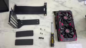 PCIe 3.0 4.0 x16 Riser Cable 15cm 20cm with 3 Slot Vertical GPU Mount Bracket Option