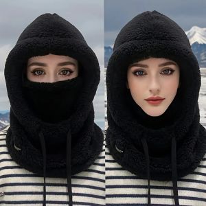 1/2pcs Winter Warm Balaclava Thermal Windproof Ski Hood Motocycle Face Cover Polar Fleece Adjustable Cycling Neck Cover Mask