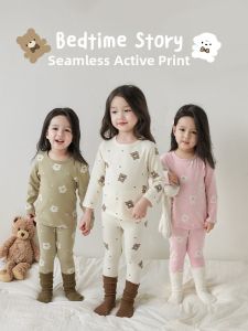 YOEHYAUL | Bộ Đồ Ngủ Gấu Hoạt Hình Dễ Thương Cho Bé Gái Mùa Xuân và Thu