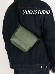 Yuen Niche Personality South Korea Ins Chest Bag Retro Crossbody Bag Men and Women Design Pu Textured Small Square Bag Street Fashion