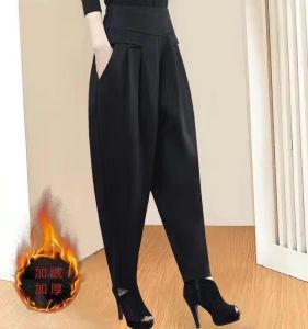 Elastic Waist Harem Skinny Jeans Baggy Pants Spring & Fall New Arrival Black plus Velvet Thick Fashion Casual Loose Thick Leg Baggy Pants