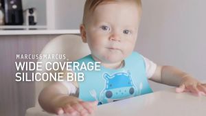 MARCUS & MARCUS Wide Coverage Silicone Bib - For 6MONTHS babies and above