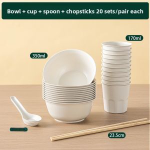 MEIDI | Outdoor Disposable Tableware Set Rice Husk