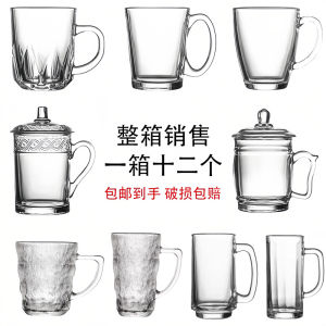 Commercial Grade Glass Cup with Handle for Office Meetings Coffee Hot Water Flask Transparent Design High Temperature Resistant