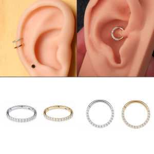 Micro Inlaid Zircon Nose Ring Nose Circle Titanium Steel Fancy Earrings Exquisite Ear Bone Ring Ear Bone Stud Stylish Nose Stud Rook