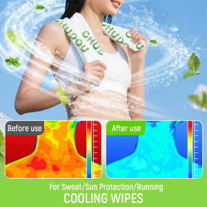 Amoki【Ready in Stock】 Cooling Ice Towel Wipe 1 Sheet Ice Cooling Towel Portable Cold Wet Wipes for Sweat/Running