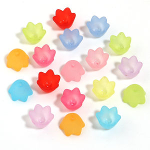 100pcs/lot Frosted Transparent Lily of the Valley Acrylic Beads Caps Flower Cup Loose Spacer Bead for DIY Jewelry Making Crafts