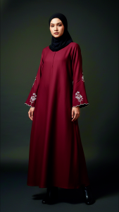 Jubah Abaya Anila Sulam Eksklusif Como Crepe Sejuk & Selesa Cutting Loose Muslimah Elegant (M–XXXL)