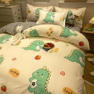 Water-washed Cotton Single Dormitory Fitted Sheet Set 3-piece