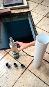 MOKETA AEfisien Pompa Air Celup DC 24V 50M Sumur Pompa Sekrup Pompa Submersible Irigasi taman Rumah