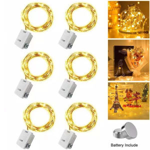 Wpostar | 6Pcs 1M 2M Battery Operated Fairy Lights Smart Flashing Decoration LED Fairy String Light Party Holiday Christmas Decoration