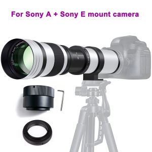Super Telephoto Manual Zoom Lens 420-800mm F8.3-16 With T2 Ring Adapter for Sony A Sony E Cameras
