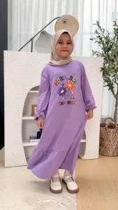 Hooneybee Husna - Gamis Anak Perempuan - [Size 2-10 Tahun] Baju Muslim Cewek