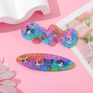 2PCS Cute "The Powerpuff Girls" cartoon character hairpins suitable for securing bangs and broken hair
