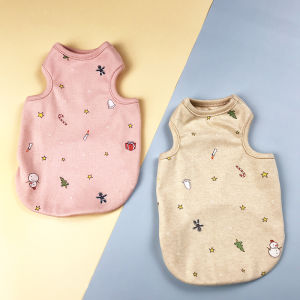 Fall Winter No Sleeve Vest Dog Clothes Small Teddy Bichon Pomeranian Pet Dog Clothes Casual Style Dog Vest Pet Supplies