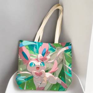 Bandai | Pokemon Ho Oh Storage Bags Tote Bag Travel Summer Beach Shoulder Bag Reusable Grocery Shopping Bag Anime Artwork