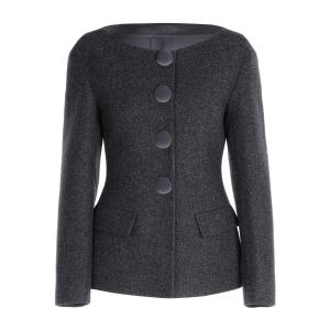 Retro Neutral Gray Wool Womens Outfit Set