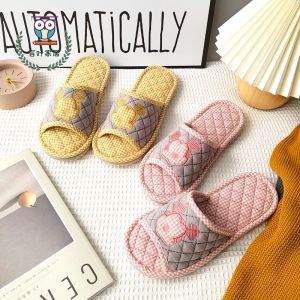 New Arrival Pure Cotton Fabric Thickened Couple Slippers for Women Spring & Fall All Year Round Indoor Home Silent Anti-Slip Foot Care Floor Slippers