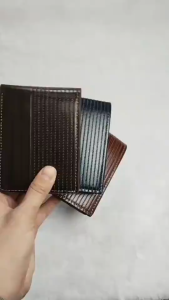 Korean casual mens wallet two-fold short wallet mens shiny PU leather wallet